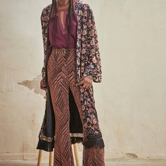 Nekane Other - NWT NEKANE | $147 Bahari Long Velvet Fringed Kimono